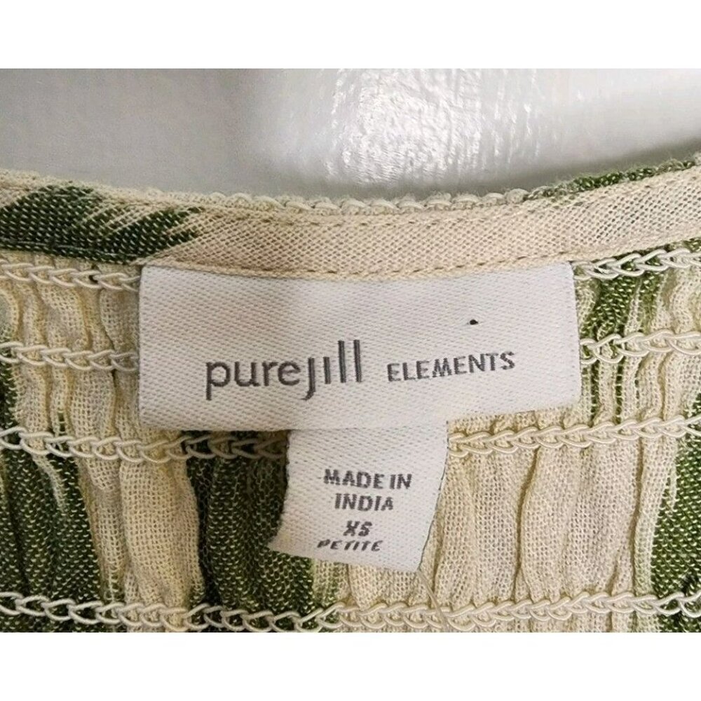 NWT J. Jill Pure Jill Elements Dip-Dyed Green Ikat Dress Sz XS Petite - Picture 3 of 7
